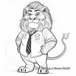 Mayor Lionheart: Leader Lion of Zootopia Coloring Pages 3