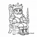 Medieval King in his Throne Coloring Sheets 1
