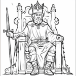 Medieval King in his Throne Coloring Sheets 2
