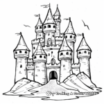 Medieval-Style Sand Castle Coloring Pages for History Lovers 1