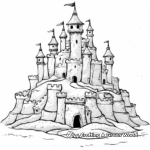 Medieval-Style Sand Castle Coloring Pages for History Lovers 2