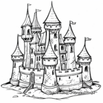 Medieval-Style Sand Castle Coloring Pages for History Lovers 3