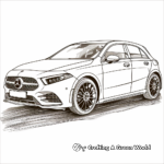 Mercedes-Benz A-Class Hatchback for Kids Coloring Pages 3