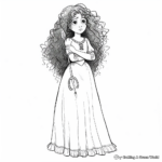 Merida in Her Princess Dress Coloring Pages 2