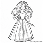 Merida in Her Princess Dress Coloring Pages 4