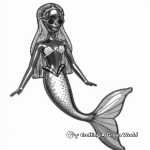 Mermaid Black Barbie Coloring Pages 3