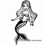 Mermaid Black Barbie Coloring Pages 4