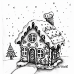 Merry Christmas Watercolor Gingerbread House Coloring Pages 3