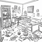 Messy Bedroom Coloring Pages for Kids 1