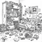 Messy Bedroom Coloring Pages for Kids 4