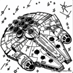 Millennium Falcon Amidst Stars Coloring Pages 3