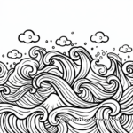Mindfulness Coloring Pages with Calming Waves 1