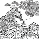 Mindfulness Coloring Pages with Calming Waves 2