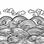 Mindfulness Coloring Pages with Calming Waves 4