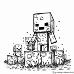Minecraft Steve and Iron Golem Coloring Sheets 3