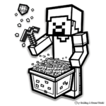 Minecraft Steve Mining Diamond Coloring Pages 3