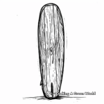 Minimalist Alaia Wooden Surfboard Coloring Pages 4