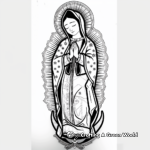 Minimalist Our Lady of Guadalupe Coloring Pages 1
