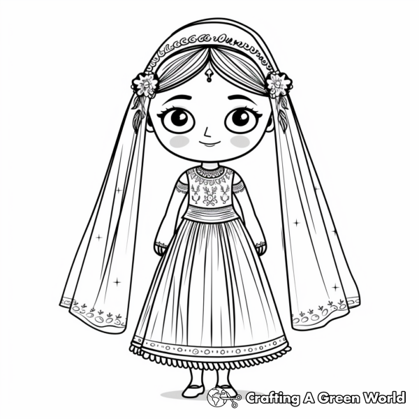 Mirabel in Traditional Dress Coloring Pages 1