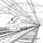 Modern Bullet Train on Railway Coloring Pages 1