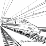 Modern Bullet Train on Railway Coloring Pages 2