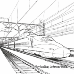 Modern Bullet Train on Railway Coloring Pages 3