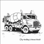 Modern Cement Mixer Lorry Coloring Pages for Children 1