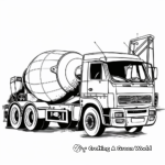 Modern Cement Mixer Lorry Coloring Pages for Children 4