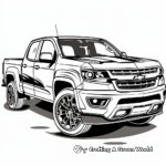 Modern Chevrolet Colorado Truck Coloring Book Pages 1
