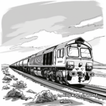 Modern Diesel Freight Train Coloring Pages 1