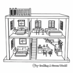 Modern Doll House Coloring Pages for Kids 1