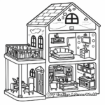 Modern Doll House Coloring Pages for Kids 4