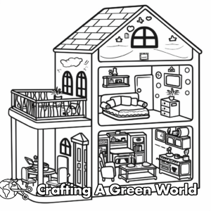 Doll House Coloring Pages - Free &amp; Printable!