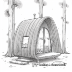 Modern Eco-Cabin Coloring Pages 1