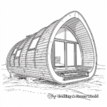 Modern Eco-Cabin Coloring Pages 2