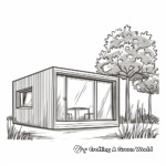 Modern Eco-Cabin Coloring Pages 3