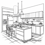 Modern Minimalist Kitchen Coloring Pages 4
