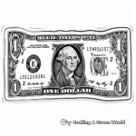 Monochromatic Dollar Bill Coloring Pages 1
