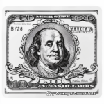 Monochromatic Dollar Bill Coloring Pages 3