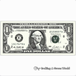 Monochromatic Dollar Bill Coloring Pages 4