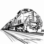 Monochrome Freight Train Coloring Pages for Adults 2