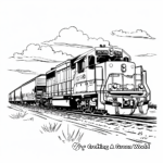 Monochrome Freight Train Coloring Pages for Adults 3