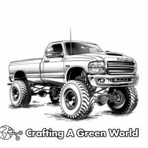 Diesel Truck Lifted Truck Coloring Pages - Free & Printable!