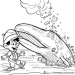 Monstro the Whale and Pinocchio Coloring Pages 3