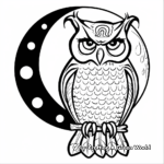 Moonlit Psychedelic Owl Coloring Pages 2