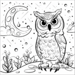 Moonlit Psychedelic Owl Coloring Pages 4
