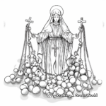 Mother Mary with Rosary Coloring Pages 1