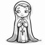 Mother Mary with Rosary Coloring Pages 2