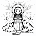 Mother Mary with Rosary Coloring Pages 3