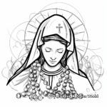 Mother Mary with Rosary Coloring Pages 4